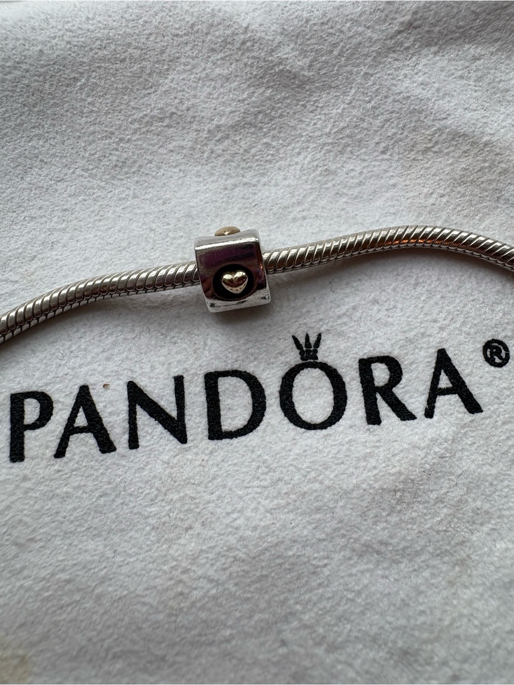 PANDORA Retired “Heart of Gold" Charm 790305
